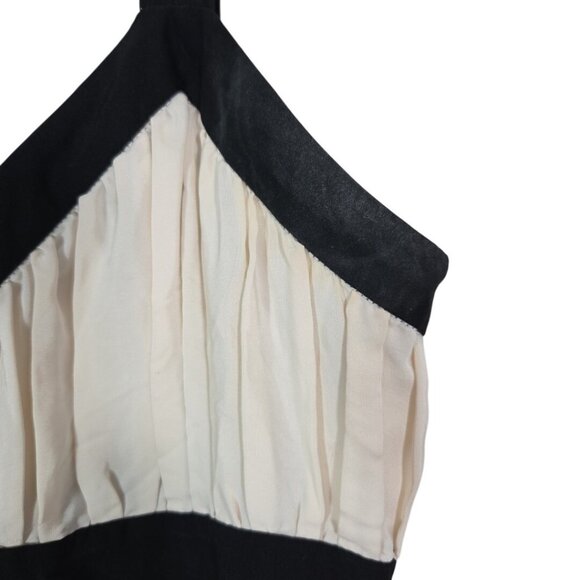 VTG Silk Babydoll Ruffle Contrast White Black Feminine Indie Sleaze Sweet Sz 8 M - Picture 6 of 8